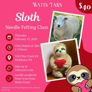 Sloth Felting Class