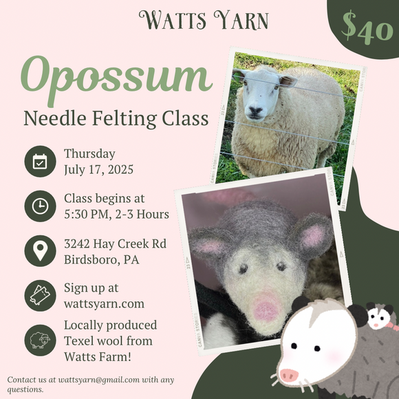 Opossum Felting Class